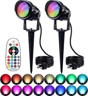 SUNVIE RGB Spot Lights Outdoor 12W LED Color Changing Landscape Lights with Remote Control 120V RGBW Landscape Lighting Waterproof Outdoor Spotlight for Yard Garden Patio Lawn Decorative, 2 Pack SUNVIE RGB Spot Lights Outdoor 12W LED Color Changing Landscape Lights with Remote Control 120V RGBW Landscape Lighting Waterproof Outdoor Spotlight for Yard Garden Patio Lawn Decorative, 2 Pack