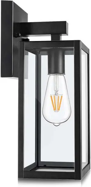 MAXvolador Outdoor Wall Lantern, Exterior Waterproof Wall Sconce Light Fixture, Black Anti-Rust Mount Light with Clear Glass, E26 Base Wall Lamp MAXvolador Outdoor Wall Lantern, Exterior Waterproof Wall Sconce Light Fixture, Black Anti-Rust Mount Light with Clear Glass, E26 Base Wall Lamp