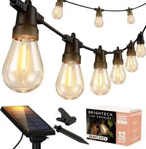 Brightech Ambience Pro Solar Powered Outdoor String Lights - Commercial Grade Patio Lights with 27 Ft Edison Bulbs - Shatterproof LED Solar String Lights - 1W LED, Warm White Light Brightech Ambience Pro Solar Powered Outdoor String Lights - Commercial Grade Patio Lights with 27 Ft Edison Bulbs - Shatterproof LED Solar String Lights - 1W LED, Warm White Light