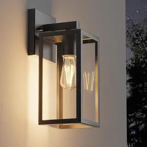 Kalium Porch Wall Lights Outdoor, Waterproof Lanterns with Frame and Clear Glass Shade, Exterior Front Porch Light Matte Black Wall Sconce, Modern Mounted Lighting for Patio Entryway Hallway Kalium Porch Wall Lights Outdoor, Waterproof Lanterns with Frame and Clear Glass Shade, Exterior Front Porch Light Matte Black Wall Sconce, Modern Mounted Lighting for Patio Entryway Hallway