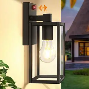 Upgraded Motion Sensor Outdoor Wall Light, 10.6 Small Dusk to Dawn Porch Light Wall Sconce Lantern, 3 Lighting Modes Exterior Lighting Fixture, Outside Light for House Front Door Garage, Black Upgraded Motion Sensor Outdoor Wall Light, 10.6 Small Dusk to Dawn Porch Light Wall Sconce Lantern, 3 Lighting Modes Exterior Lighting Fixture, Outside Light for House Front Door Garage, Black