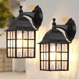 WIHTU 2-Pack Dusk to Dawn Outdoor Wall Lights, Sensor Exterior Light Fixtures, Porch Lights, Black Waterproof Wall Sconces, Outside Lighting for Garage, Front Door WIHTU 2-Pack Dusk to Dawn Outdoor Wall Lights, Sensor Exterior Light Fixtures, Porch Lights, Black Waterproof Wall Sconces, Outside Lighting for Garage, Front Door