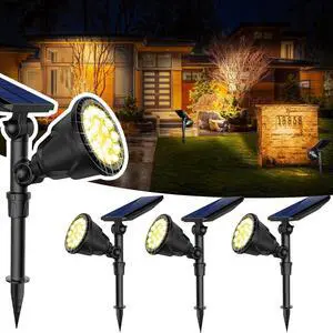 JSOT 600 Lumen Bright Solar Lights Outdoor Waterproof,Solar Powered Landscape Spotlights Solar Walkway Lighting for Backyard Garden Pathway Driveway Path Wall Patio Decor Warm White 4 Pack JSOT 600 Lumen Bright Solar Lights Outdoor Waterproof,Solar Powered Landscape Spotlights Solar Walkway Lighting for Backyard Garden Pathway Driveway Path Wall Patio Decor Warm White 4 Pack