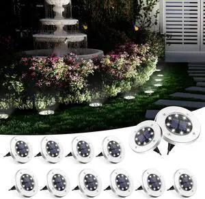 SOLPEX Solar Ground Lights, 12 Pack Solar Lights Outdoor Waterproof, 8 LED Solar Powered Landscape Lighting for Garden Yard Patio Pathway Driveway Walkway (Cool White) SOLPEX Solar Ground Lights, 12 Pack Solar Lights Outdoor Waterproof, 8 LED Solar Powered Landscape Lighting for Garden Yard Patio Pathway Driveway Walkway (Cool White)