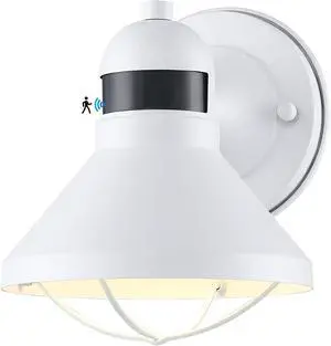 LONEDRUID Dusk to Dawn Motion Sensor LED Outdoor Barn Light Fixtures White Exterior Wall Lantern Waterproof Outside Sconce Lighting Rustic Farmhouse Wall Mount Lamp for House Porch Patio Garage LONEDRUID Dusk to Dawn Motion Sensor LED Outdoor Barn Light Fixtures White Exterior Wall Lantern Waterproof Outside Sconce Lighting Rustic Farmhouse Wall Mount Lamp for House Porch Patio Garage