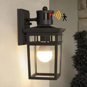 Motion Sensor Outdoor Wall Lantern with 4 Modes, Dusk to Dawn Sensor Exterior Wall Light Outdoor Wall Sconce with Glass Shade, Motion Activated Porch Light for Doorway, Garage, LED Bulb Included Motion Sensor Outdoor Wall Lantern with 4 Modes, Dusk to Dawn Sensor Exterior Wall Light Outdoor Wall Sconce with Glass Shade, Motion Activated Porch Light for Doorway, Garage, LED Bulb Included