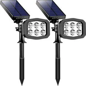 URPOWER Solar Lights Outdoor 2-in-1 Waterproof Solar Spotlight Auto On/Off Wall Lights Pathway Lights Landscape Lighting for Yard Garden Pool - Cool White (2 Pack) URPOWER Solar Lights Outdoor 2-in-1 Waterproof Solar Spotlight Auto On/Off Wall Lights Pathway Lights Landscape Lighting for Yard Garden Pool - Cool White (2 Pack)