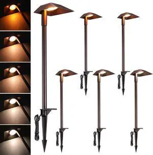 LEONLITE 5CCT Anti-Glare Low Voltage Pathway Lights, 5W Wired LED Landscape Path Lights, Aluminum IP65 Outdoor Landscape Lighting for Walkway Yard, 1800K/2700K/3000K/4000K/5000K, ETL, Pack of 6 LEONLITE 5CCT Anti-Glare Low Voltage Pathway Lights, 5W Wired LED Landscape Path Lights, Aluminum IP65 Outdoor Landscape Lighting for Walkway Yard, 1800K/2700K/3000K/4000K/5000K, ETL, Pack of 6