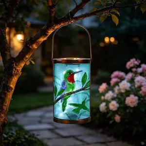 Hanging Solar Lantern Outdoor Waterproof Hummingbird Solar Lights Glass Tabletop Decorative Lamp for Outdoor Patio Garden Outside Yard Decor Hanging Solar Lantern Outdoor Waterproof Hummingbird Solar Lights Glass Tabletop Decorative Lamp for Outdoor Patio Garden Outside Yard Decor