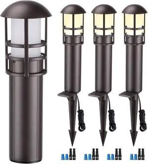 LEONLITE Low Voltage Landscape Pathway Lights 3W Landscape Lighting 12-24V LED Bollard Path Lights Wired CRI90+ Aluminum Pathway Lighting for Walkway Yard Garden, ETL, 3000K Warm White, Pack of 4 LEONLITE Low Voltage Landscape Pathway Lights 3W Landscape Lighting 12-24V LED Bollard Path Lights Wired CRI90+ Aluminum Pathway Lighting for Walkway Yard Garden, ETL, 3000K Warm White, Pack of 4