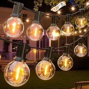 GLUROO 120FT Outdoor String Lights, G40 LED Patio Lights with 64pcs Bulbs, Waterproof Shatterproof Dimmable Globe Hanging Outdoor Cafe Bistro Porch Outside Light, 2Packs * 60ft GLUROO 120FT Outdoor String Lights, G40 LED Patio Lights with 64pcs Bulbs, Waterproof Shatterproof Dimmable Globe Hanging Outdoor Cafe Bistro Porch Outside Light, 2Packs * 60ft