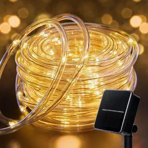 Solar Rope String Lights Outdoor 72Ft 200 Led Waterproof Solar Powered Fairy Lights with 8 Lighting Modes, Copper Wire PVC Tube Lights for Garden Wedding Christmas Party DIY Decor(Warm White, 1 Pack) Solar Rope String Lights Outdoor 72Ft 200 Led Waterproof Solar Powered Fairy Lights with 8 Lighting Modes, Copper Wire PVC Tube Lights for Garden Wedding Christmas Party DIY Decor(Warm White, 1 Pack)