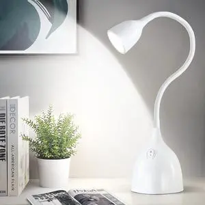 EJIAXIN Desk Lamp for College Dorm Room - LED Reading Light - Small Adjustable Flexible Gooseneck Table Lamp - Eye-Caring Desk Lamp for Home Office Study Lamp, White EJIAXIN Desk Lamp for College Dorm Room - LED Reading Light - Small Adjustable Flexible Gooseneck Table Lamp - Eye-Caring Desk Lamp for Home Office Study Lamp, White
