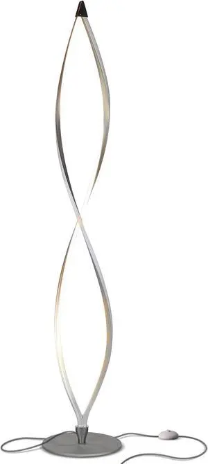 Brightech Twist Floor Lamp, Bright Tall Lamp for Offices, Modern LED Spiral Lamp for Living Rooms, Dimmable Standing Lamp with Sturdy Base for Bedroom Reading, Great Living Room Decor - Silver Brightech Twist Floor Lamp, Bright Tall Lamp for Offices, Modern LED Spiral Lamp for Living Rooms, Dimmable Standing Lamp with Sturdy Base for Bedroom Reading, Great Living Room Decor - Silver