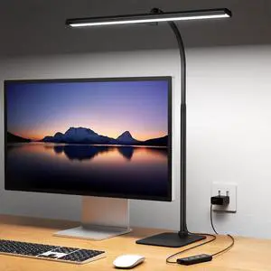 Kary LED Desk Lamps for Home Office, Tall Desk Light with Base, Flexible Gooseneck Adjustable 5-Level Dimmable Brightness & Color, Height Architect Lamp for Working, Reading, Crafting, Study Kary LED Desk Lamps for Home Office, Tall Desk Light with Base, Flexible Gooseneck Adjustable 5-Level Dimmable Brightness & Color, Height Architect Lamp for Working, Reading, Crafting, Study