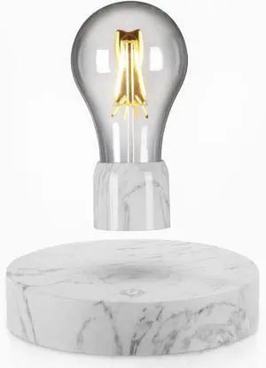 Magnetic Levitating Floating LED Light Bulb Desk Lamp for Unique Gifts, Room Decor, Night Light, Home Office Decor Desk Tech Toys (Round Marble Base) Magnetic Levitating Floating LED Light Bulb Desk Lamp for Unique Gifts, Room Decor, Night Light, Home Office Decor Desk Tech Toys (Round Marble Base)