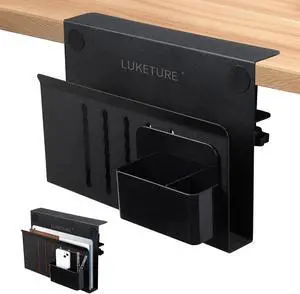 LUKETURE Desk Side Storage, Steel Side Desk Organizer, No Drill Laptop Holder, Clamp on Laptop Mount with Pen Holder, Table Hanging Storage for Home Office, Fits Flat Edge Tables 0.3" to 2.8" LUKETURE Desk Side Storage, Steel Side Desk Organizer, No Drill Laptop Holder, Clamp on Laptop Mount with Pen Holder, Table Hanging Storage for Home Office, Fits Flat Edge Tables 0.3" to 2.8"