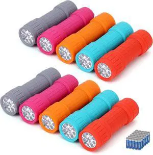 FASTPRO 10-Pack, 9-LED Mini Flashlight Set, AAA Batteries are Included and Pre-Installed, Perfect for Class Teaching, Camping, Wedding Favor FASTPRO 10-Pack, 9-LED Mini Flashlight Set, AAA Batteries are Included and Pre-Installed, Perfect for Class Teaching, Camping, Wedding Favor