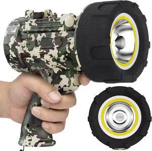 BUYSIGHT Rechargeable Spotlight Flashlight, TURE 1600 high lumens Hand held Spotlight Waterproof Flashlight Hunting floodlight with red Filter(Camouflage Green-COB) BUYSIGHT Rechargeable Spotlight Flashlight, TURE 1600 high lumens Hand held Spotlight Waterproof Flashlight Hunting floodlight with red Filter(Camouflage Green-COB)