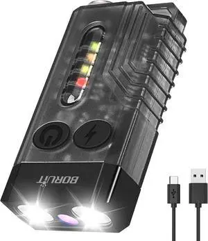 BORUIT V10 Small Powerful Keychain Flashlight with 365nm UV Red Green Blue Light,High Lumens USB C Rechargeable Mini Pocket LED EDC Flash Light-14 Modes,Tail Magnet,Beeping Sound,Black BORUIT V10 Small Powerful Keychain Flashlight with 365nm UV Red Green Blue Light,High Lumens USB C Rechargeable Mini Pocket LED EDC Flash Light-14 Modes,Tail Magnet,Beeping Sound,Black