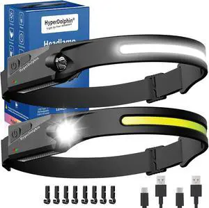 Headlamp Rechargeable LED (2 Pack) 230° Wide Beam, USB-C Lightweight Head Lamp, Long Runtime, Water-Resistant for Camping, Hiking, Running, Fishing, Repair Work Headlamp Rechargeable LED (2 Pack) 230° Wide Beam, USB-C Lightweight Head Lamp, Long Runtime, Water-Resistant for Camping, Hiking, Running, Fishing, Repair Work