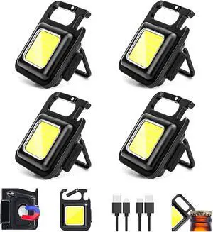 MAKDAK COB Rechargeable Keychain Flashlight 4Pack, High Lumen Super Bright LED Work Light with Magnet,Clip,Bottle Opener for Dog Walking,Car Repair, Emergency,Camping,EDC MAKDAK COB Rechargeable Keychain Flashlight 4Pack, High Lumen Super Bright LED Work Light with Magnet,Clip,Bottle Opener for Dog Walking,Car Repair, Emergency,Camping,EDC