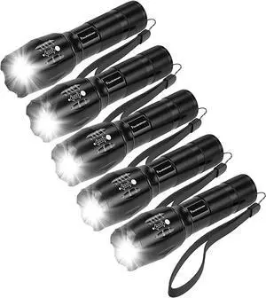 Pocketman 5 Pack, Led Tactical Flashlight Water Resistant Handheld Torch with 5 Modes and Adjustable Focus Pocketman 5 Pack, Led Tactical Flashlight Water Resistant Handheld Torch with 5 Modes and Adjustable Focus