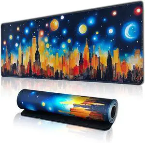 Large Gaming Mouse Pad, Desk Mat With Seamed Edges, Waterproof Non-Slip Rubber Base, 31.5x11.8 Inch Keyboard Pad Computer Mat, Big XL City Mousepad Large Gaming Mouse Pad, Desk Mat With Seamed Edges, Waterproof Non-Slip Rubber Base, 31.5x11.8 Inch Keyboard Pad Computer Mat, Big XL City Mousepad