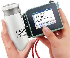 Smart Mini Handheld Printer  ZF-T1 MINI Portable Handheld Inkjet Printer with 2.4 Inch Touch Screen Pocket Inkjet Coding Machine .Printing/Barcode/Date/Logo/Batch Series Number etc(green Color)