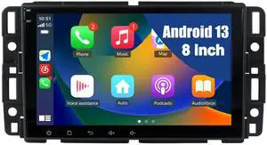 litillbuly Android 13 [2G+32G] Car Radio for GMC Sierra Yukon Chevrolet Buick Chevy Silverado,8 Inch Touch Screen Stereo with GPS WiFi SWC Wireless CarPlay Android Auto