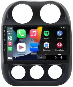 litillbuly 10.1 Inch Car Stereo Radio Compatible for Jeep Patriot Compass 2010-2016 with Wireless CarPlay Android Auto ,Bluetooth,WiFi,SWC,Support GPS,2GB+32GB