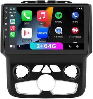 litillbuly Android Car Radio Compatible for Dodge Ram 2013-2019 1500 2500 3500 with Wireless CarPlay Android Auto, 9 Inch Stereo with GPS/FM/WiFi/USB/SWCOnly fit Automatic AC[2GB+64GB]
