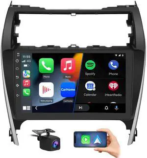 litillbuly Android 13 [2GB+64GB] Car Radio Compatible for Toyota Camry 2012 2013 2014, 10 Inch Touch Screen with GPS/FM/WiFi/USB/Reverse Camera, Support SWC Wireless CarPlay Android Auto