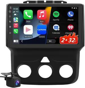 litillbuly Android 13 [2GB+32GB] Car Radio Compatible for Dodge Ram 2013-2019 1500 2500 3500 with Wireless CarPlay Android Auto, 9 Inch Stereo with Reverse Camera(Only fit Manual AC)