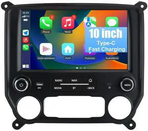 litillbuly Android 13 [2G+32G] Car Stereo Radio Compatible for Chevrolet Silverado/GMC Sierra 2014-2019,10 Inch Wireless CarPlay Android Auto Head Unit Built-in DSP WiFi SWC Type-C Fast Charging