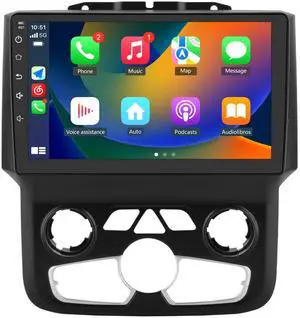 litillbuly 9 inch Car Radio Stereo for Dodge Ram 2013-2019 1500 2500 3500 Built in Wireless Carplay/Android Auto with DSP BT GPS FM WiFi Automatic AC-2+32G