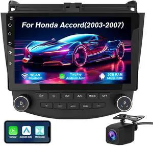 litillbuly Android 13 Car Radio Stereo for Honda Accord 7th 2003-2007 with Built-in Wireless CarPlay & Android Auto-2+64G,with Backup Camera