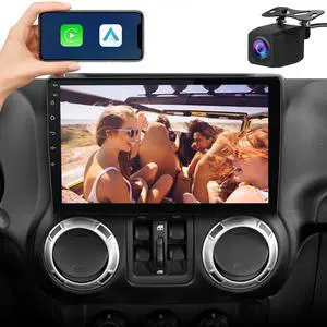litillbuly Android 13 Car Radio Stereo for Jeep Wrangler JK Compass Grand Cherokee Dodge Ram with Built in Wireless Carplay & Andriod Auto,Bluetooth,Backup Camera-2+64G