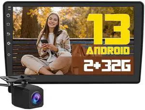 litillbuly Android 13 Car Radio Stereo for Jeep Wrangler JK Compass Grand Cherokee Dodge Ram with Built in Wireless Carplay & Andriod Auto Bluetooth,with Reverse Camera,2+32G