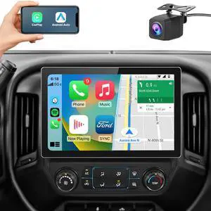litillbuly 13.1 inches Car Radio Stereo for Chevy Silverado 2014-2018 & GMC Sierra 2014-2018 Android 13 Radio with Built-in Wireless CarPlay & Android Auto-2+64G