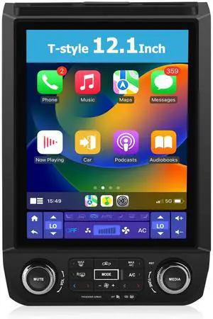 litillbuly [4GB+64GB] New Upgrade Car Radio for Ford F150 2015-2021, T-Style 12.1 inch Touch Screen F150 Stereo Support B&O Sound System, Android 13 8 Core Built in CarPlay Android Auto AM FM