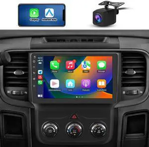 litillbuly 8 Core 9 inch Qualcomm Car Radio Stereo Upgrade for Dodge RAM 1500 2500 3500 2013 2014 2015 2016 2017 2018 Android 13 with CarPlay&Android Auto Dual Bluetooth GPS WiFi DSP-4G+64G