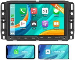litillbuly 2G+64G Car Radio Stereo 8 inch Touch Screen with Type interface for Chevy Silverado GMC Sierra Yukon Buick Android 13 Support Wireless CarPlay & Android Auto
