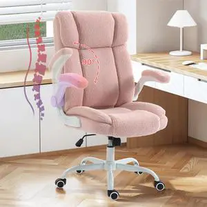 BRTHORY Office Chair High Back Ergonomic Executive Computer Desk Chair Comfortable Fabric Padded Gaming Chairs with Flip-up Adjustable Armrest Swivel Wheels (Pink) BRTHORY Office Chair High Back Ergonomic Executive Computer Desk Chair Comfortable Fabric Padded Gaming Chairs with Flip-up Adjustable Armrest Swivel Wheels (Pink)