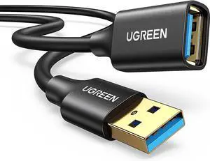 UGREEN USB Extender, USB 3.0 Male to Female Extension Cable USB Cable High Speed Data Transfer Compatible with Webcam, Gamepad, USB Keyboard, Mouse, Flash Drive, Hard Disk