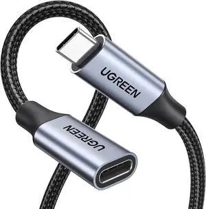 UGREEN USB C Extension 10Gbps USB 3.2, USB-C Extension Cable 100W/4K 60Hz Compatible with iPhone 16/15, M3 MacBook Pro/Air, iPad Air 2024, Galaxy S24 Ultra Switch Consoles etc. (Grey, 1 m)