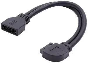 USB 3.0 Front Panel Header 19/20Pin Male to Female 90 Degree Left Angled Mainboard Header Port Extension Cable Adapter USB 3.0 Front Panel Header 19/20Pin Male to Female 90 Degree Left Angled Mainboard Header Port Extension Cable Adapter