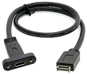 USB 3.1 Gen 2 10Gbps USB C Front Panel Header to USB Type-E Motherboard Extension Cable Adapter with 12cm PCI-E Bracket
