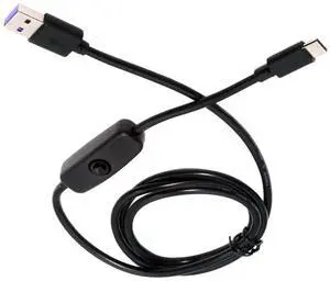 USB Power Switch Extension Cable USB 2.0 Male to USB C Male with On/Off Power Switch Button DC 5V Power Extension Cable 1.0M