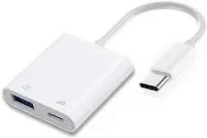 2 in 1 USB C to USB 3.0 Socket OTG Adapter with PD 24W Charge for Laptop Tablet Phone 2 in 1 USB C to USB 3.0 Socket OTG Adapter with PD 24W Charge for Laptop Tablet Phone